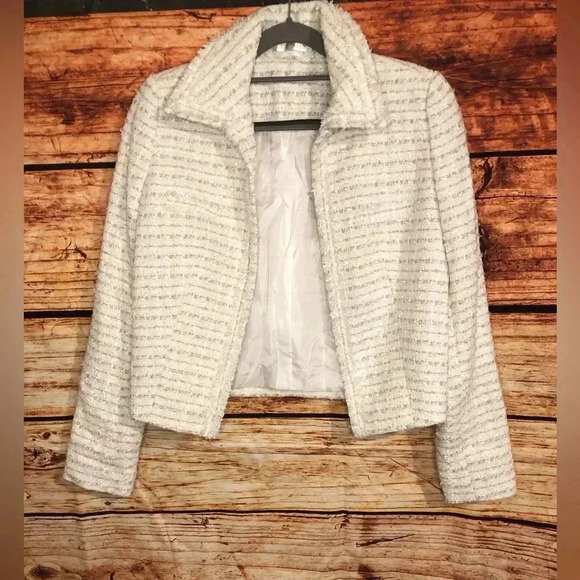 Tweed cardigan with collar - Picture 1 of 7